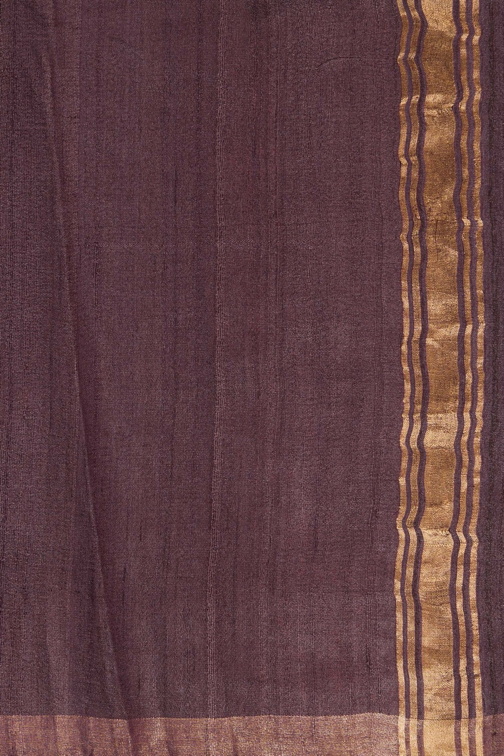 Image of Tussar Silk Brown Dhoti With Kanduva (8 X 4)